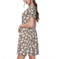 thumbnail image 2 of Goofa Cute Rabbit Pattern Women Summer Short Sleeve Midi Dress with Pockets Casual Aline Flowy Tshirt Dress Vocation Beach Sundress, 2 of 6