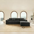 thumbnail image 5 of Kadyn 104" Compressed Convertible Sofa with L-Shape Chaise to the Right and Deep Seat, Couch with Plush Corduroy Fabric and No Assembly Required for Living Room, Bedroom, Gray, 5 of 7