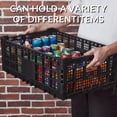 thumbnail image 3 of QinaQin Caja plegable de almacenamiento de 52 L, tipo milk crate de plástico reforzado, diseño colapsable y multiusos para garaje, cocina, oficina y organización diaria, 3 of 8