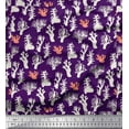 thumbnail image 1 of Soimoi Purple polyester Crepe Fabric Coral Ocean Decor Fabric Printed Yard 52 Inch Wide, 1 of 3