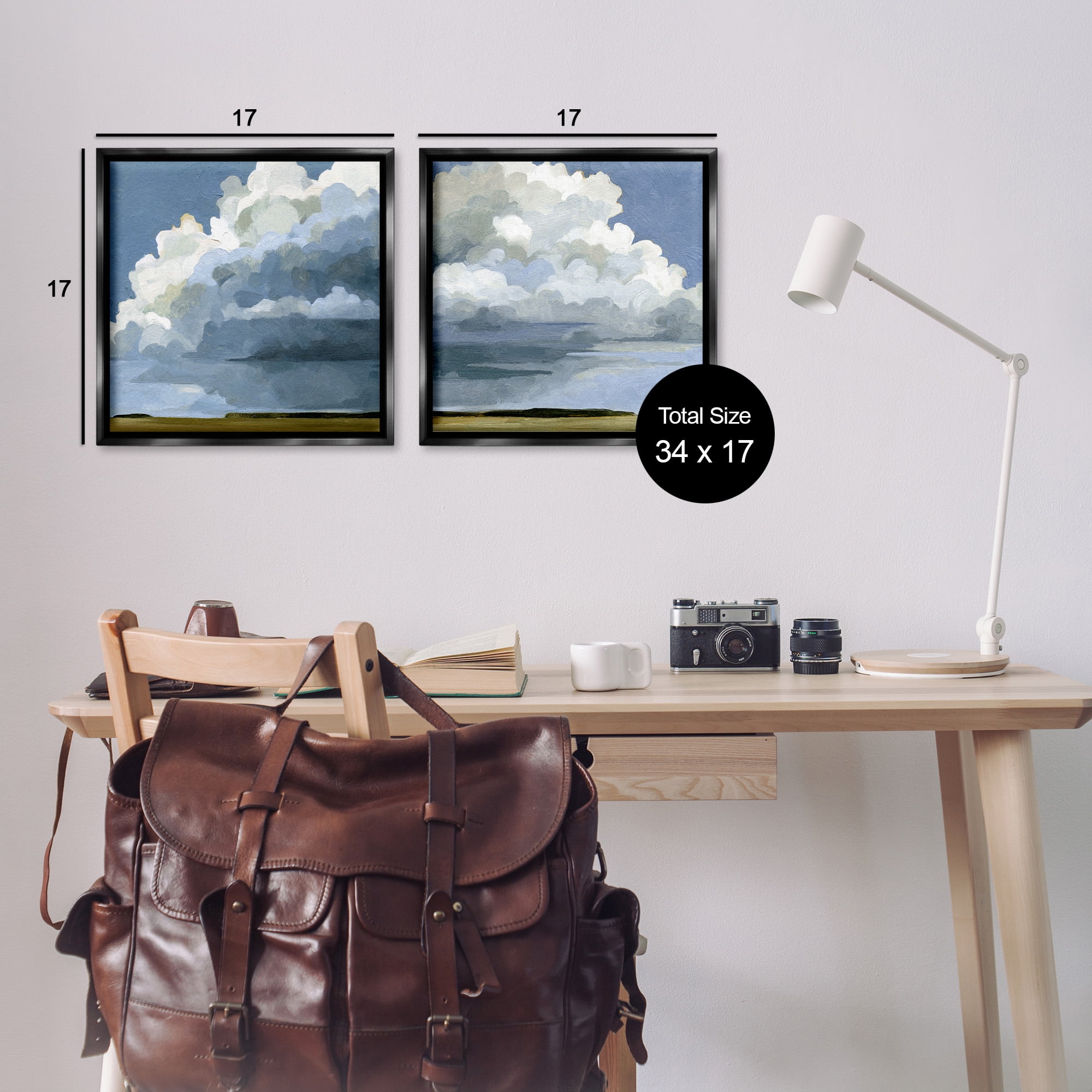 Stupell Industries Sublime Outdoor Weather Landscape Landscape Painting Black Floater Framed Canvas Art Print Wall Art, 18 x 18, Set of 2