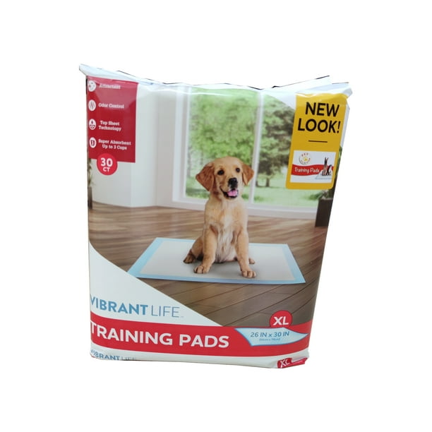 Vibrant Life Training Pads, XL, 26 in x 30 in, 30 Count