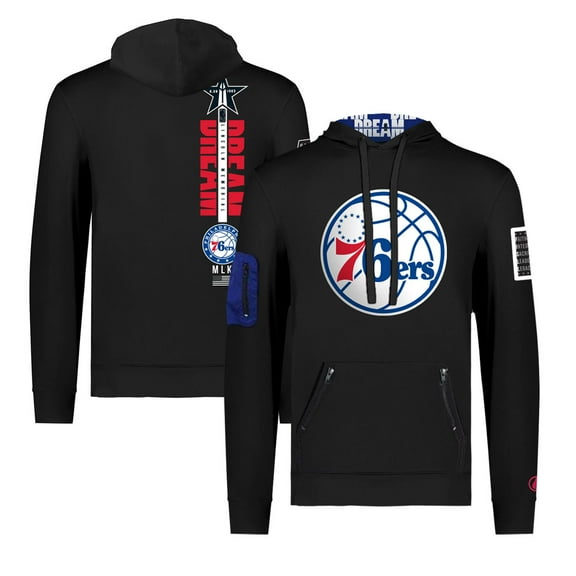 Unisex FISLL x Black History Collection Black Philadelphia 76ers Pullover Hoodie