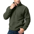 thumbnail image 2 of Atkumj Fleece Quarter Zip Pullover Men with Kangaroo Pocket Warm Comfortable Solid Color Sweatshirts Casual Stand Collar Long Sleeve Sweatshirt M, 2 of 10