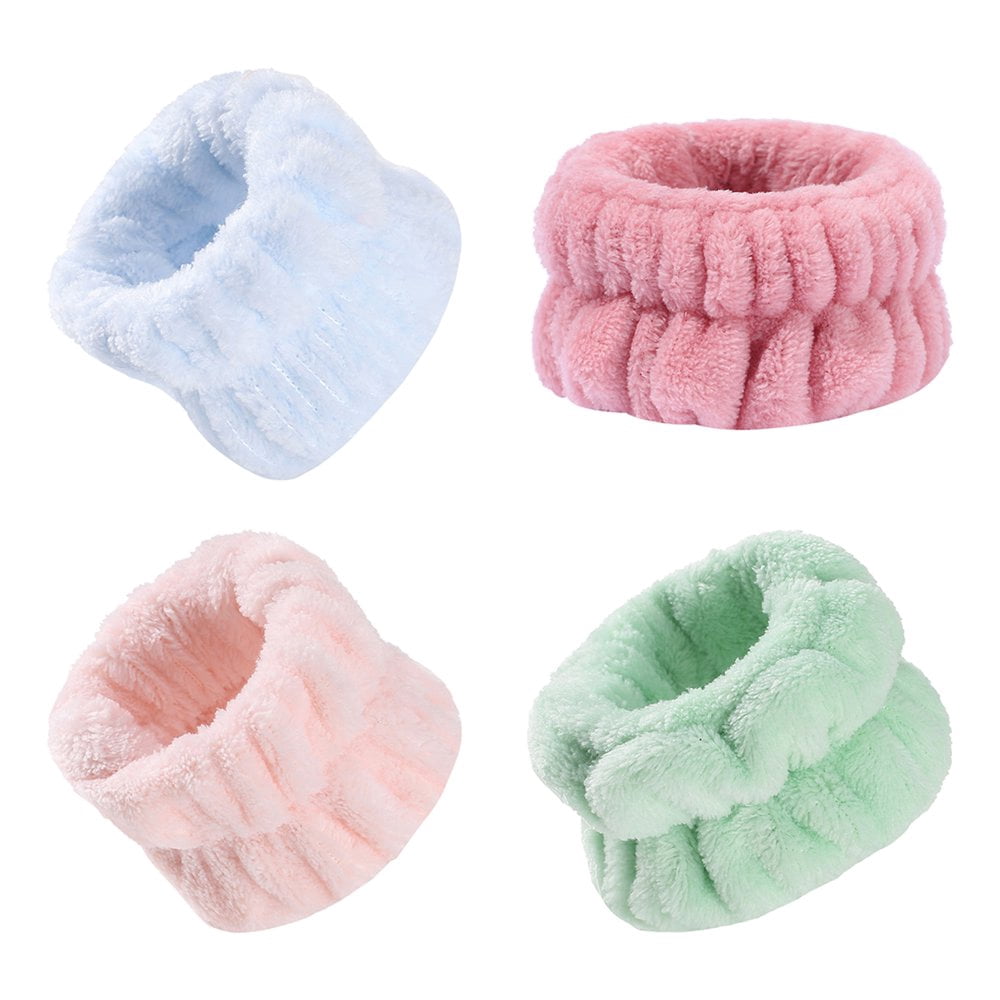 8 Bracelets Lavage Visage - Serviettes Absorbantes Élastiques Pour Spa, Yoga, Sport (Flanelle)