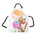 thumbnail image 1 of HATIART Little Kid Cat Book Apron Kitchen Cook for Women Men Girls Chef with Pockets Curious Cat Baby Reading Funny Adjustable Bib Baking Paint Cooking Apron Dress, 1 of 1