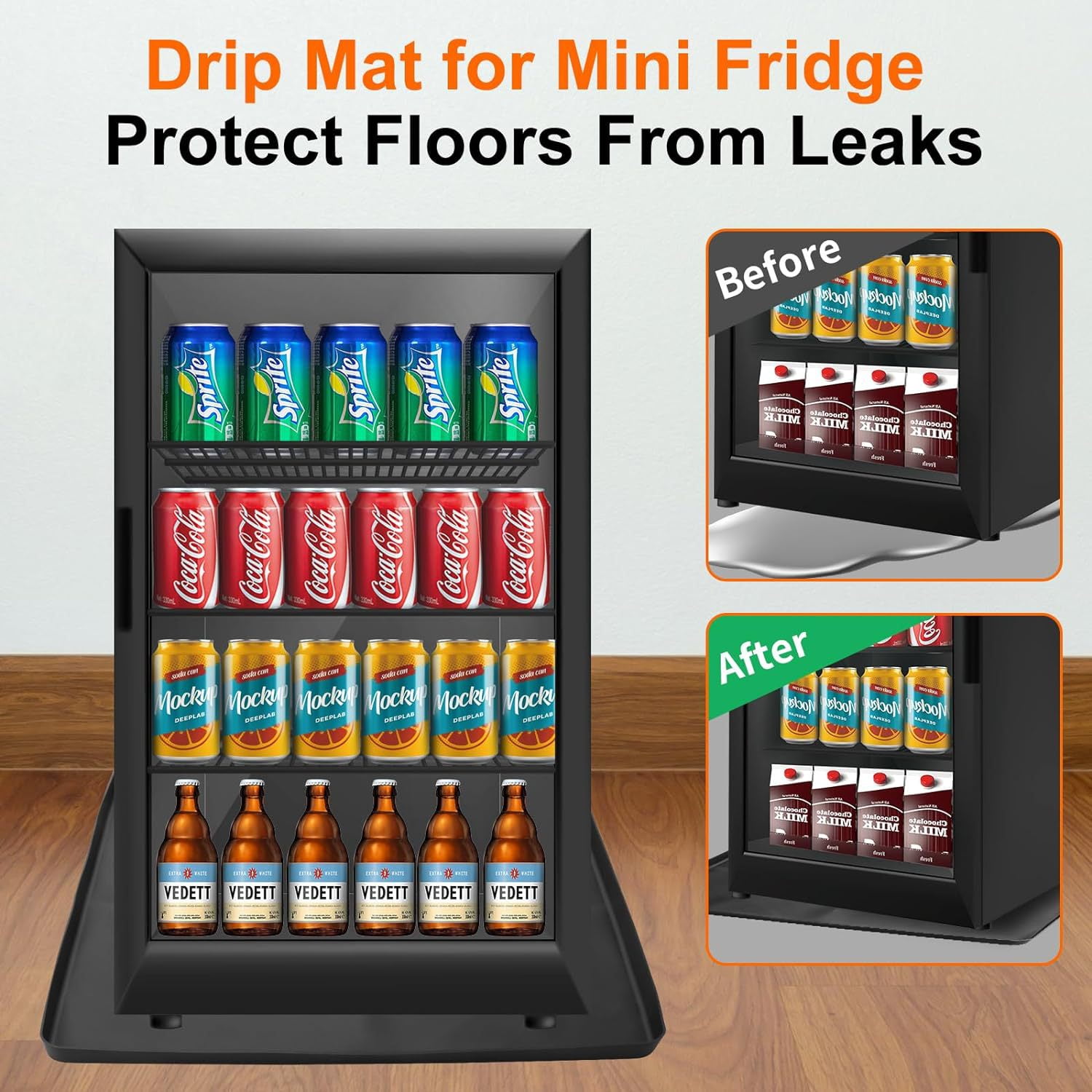 ITSELFER Silicone Drip Pan For Mini Fridge Under Mini Washing Machine Pad Under Mini Refrigerator Freezer Pad Mini Fridge Silicone Mat Drip Pan