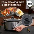 thumbnail image 2 of Slow Cooker, 3 Cooking Settings, Dishwasher  Ceramic Crock, Lid, Free Pot Liners Included, 2 of 5