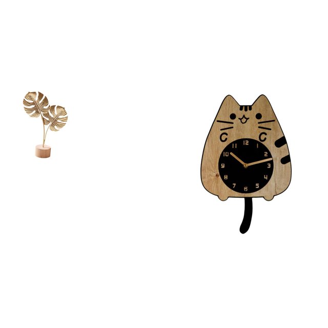Escultura De Hoja De Metal Abstracta Nórdica, Figura Decorativa Y Reloj De Pared De Gato, Silencioso, Para Colgar En La Cocina, Oficina, Regalo De Inauguración De La Casa, Decoración Del Hogar