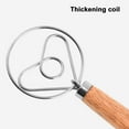 thumbnail image 7 of LShunze Danish Dough Whisk, 13" Stainless Steel Bread Dough Mixer Wooden Handle for Sourdough Making Mixing Whisking Tool, 7 of 7