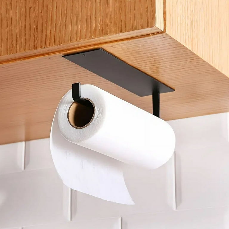 1pc Kitchen Carbon Steel Paper Towel Holder Wall Mounted Storage