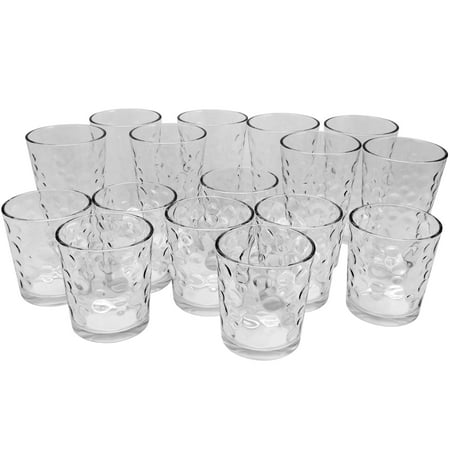 Hill Old Fashioned Glass Gibson Home Great Foundations 16 Piece Tumbler and Double Old Fashioned Glass Set in Bubble Pattern ()