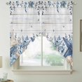thumbnail image 2 of Blue Starfish Coastal Swag Curtains for Kitchen/Bedroom/Living Room, Eucalyptus Summer Nautical Shell Wooden Scalloped Curtains 63 Inch Long, Window Swag Topper Curtains Valances 2 Panels Set 36"x63", 2 of 8