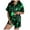 Z02 Green, variant on Cute Pajamas for Women Set Halloween Graphic Print Button V Neck Shorts Sleeve Sleepwear Loose Fit Lightweight Two Piece Holiday Loungewear Set