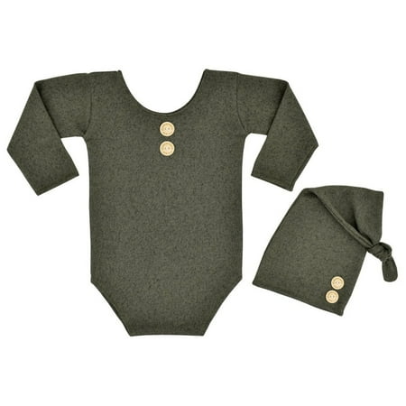 

LBECLEY Romper Set Baby Boy Sitter Overall Baby Sleepy Romper Months Girls Photo and Boy Outfit Sitter Knitted Props Photography Hat 612 Photo Baby Care Long Sleeve Toddler Set Army Green One Size