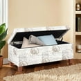 thumbnail image 4 of Linon Carmen Upholstered Storage Ottoman, Beige Ocean Seashell, 4 of 12