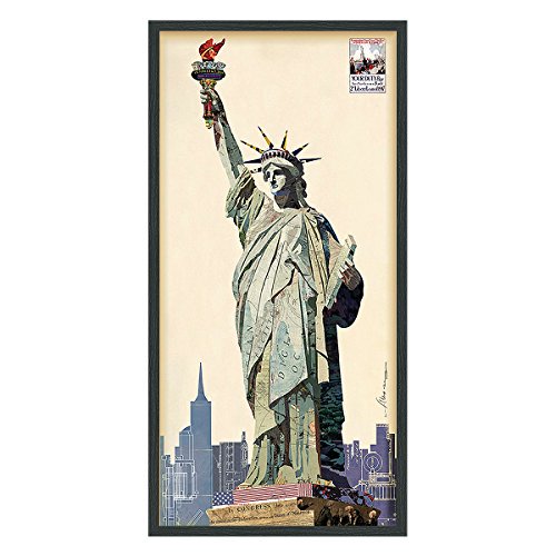 Empire Art Direct Dame Liberté Dimension Art Collage à la Main Signé par Alex Zeng Encadrée Wall Art Graphique