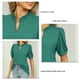 thumbnail image 5 of Blusa Suelta de Manga Larga para Primavera Verano Color Sólido Culo en V Manga Corta Camiseta Tops Para Mujer, 5 of 6