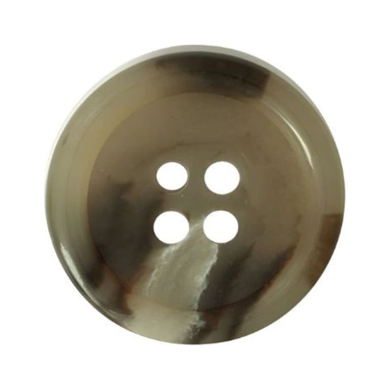 ButtonMode Vegan Faux Horn Suit Buttons – 16-Piece Set (4x 19mm, 12x 15mm) – Black Classic