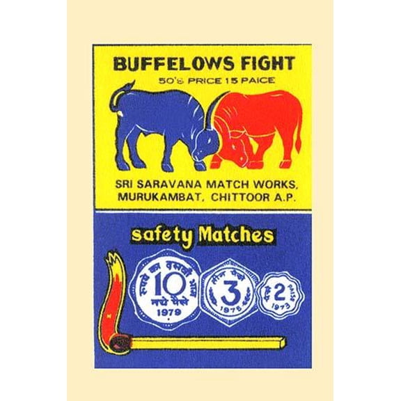 Buffelows Fight (Buffalo)-Fine Art Canvas Print (20" x 30")