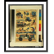 Historic Framed Print, Ryuko kuruma zukushi, 17-7/8" x 21-7/8"