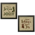 thumbnail image 2 of Gango Home Decor Modern Tartan Holiday Phrase III & IV; Two 12x12in Art Prints in Black Frames, 2 of 6