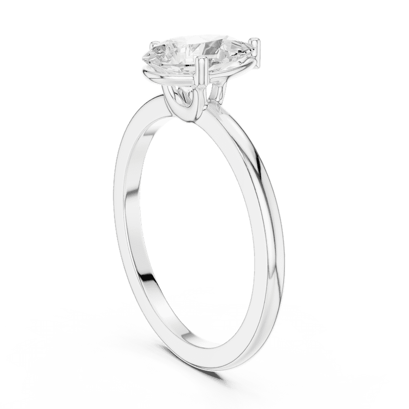 Zuwelria Certified Moissanite Wedding Rings | 1.00 Ct D/VVS1 Latest Design Pear Cut | Moissanite Diamond Ring for Wedding | Solitaire Diamond Rings | 18K White Gold Plated Silver Size 8