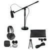 Audio Technica AT2020USB+ Podcast Podcasting Microphone+Headphones+2 Stands