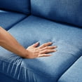 thumbnail image 4 of Sectional Sofa Left Hand Facing,with 2 Pillows,Navy Blue,Fabric,3-seater:77.16” x 28.74” x 35”H, 4 of 5