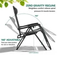 thumbnail image 3 of Zero Gravity Chair Set of 2 with Cup Holder & Removable Pillows, Adjustable Reclining Outdoor Patio Folding Chairs, Portable Lounge Chair for Poolside, Lawn, Beach, Camping, 3 of 8
