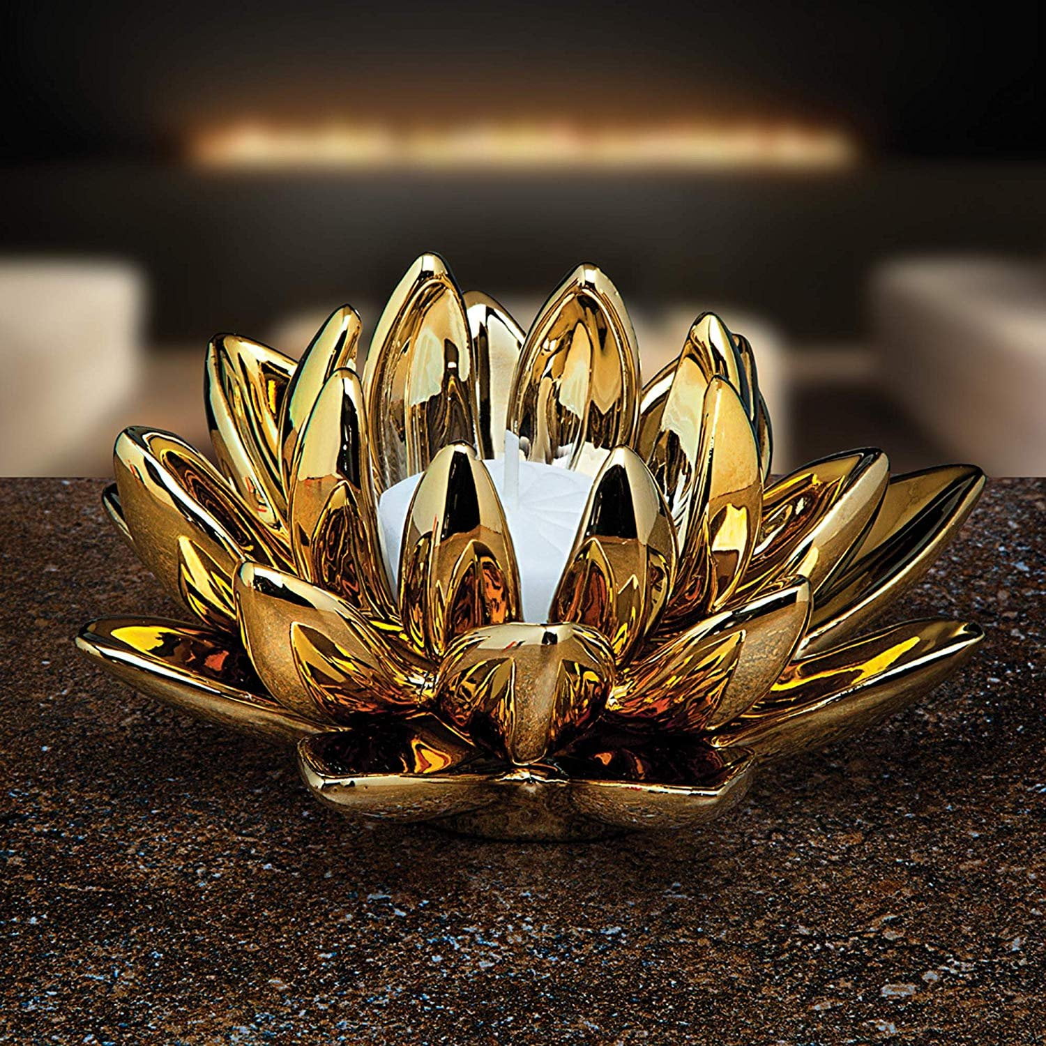 Godinger Silver Art Lotus Tea Light Holder Small