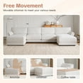 thumbnail image 5 of Harper & Bright Designs Modular Sectional Sofa Set with 2 Ottoman, 4-Seat U-Shaped Couch with Wide Seat, Chenille Upholstered Sectional Sofe with USB and Charger & Petal Armrest, White, 5 of 14