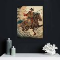 thumbnail image 5 of Wuche  Red Black Ancient Japan Warrior and Fuji Mountain Scroll Painting Samurai Canvas Wall Art Print Poster Ready To Hang Vintage Style Artwork Home Decor, 5 of 5