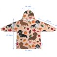 thumbnail image 7 of Fall Dachshund and Pumpkin Blanket Hoodies for Kids 6-13YR Oversize Wearable Blanket Hoodies for Boys Girls Teens, 7 of 7