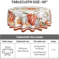 thumbnail image 5 of Thanksgiving Fall Table Cloth White Yellow Orange Pumpkins Round Tablecloth 60 inch Autumn Floral Leaves Vintage Washable Table Cover For Holiday Kitchen Dinning Picnic Outdoor Indoor Decoration, 5 of 6