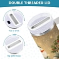 thumbnail image 6 of 40 oz Insulated Stainless Steel Tumbler Double Wall Stainless Steel Tumbler with 2-Way Drinking Light Green Smiling Snowman, 6 of 9