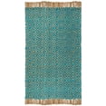 thumbnail image 3 of SAFAVIEH Natural Fiber Thomas Geometric Jute Area Rug, Turquoise/Natural, 8' x 10', 3 of 8