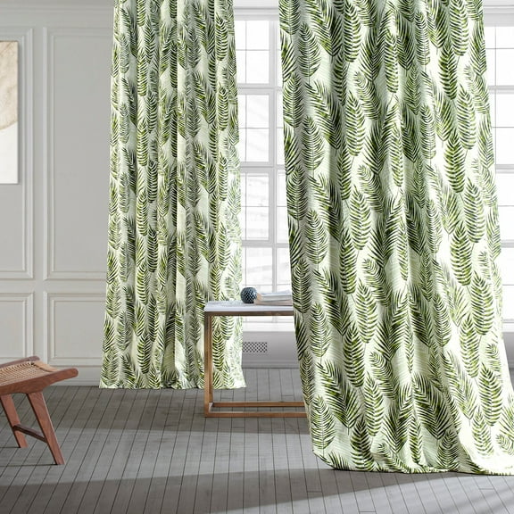Kupala Eternal Green Printed Cotton Curtain (1 Panel), Kupala Eternal Green, 50W X 108L