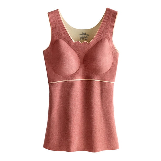 Minnieouse Ropa interior térmica de invierno para mujer, Top de alta elasticidad para mantener el calor, chaleco básico adelgazante informal, accesorio de Camisetas sin mangas Rosa oscuro 3XL Minnieouse AP013374-24