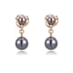 thumbnail image 1 of Aretes Ocean Heart OH15-412, baño de oro rosa con perla e incrustaciónes de cristales en color blanco. Ocean Heart OH15-412, 1 of 4