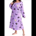 thumbnail image 3 of Camisón de Larga para Mujer, Estampado, Camiseta, Vestido de Dormir Púrpura 4XL, 3 of 9