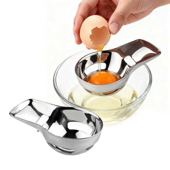 2 Pieces Stainless Steel Egg Yolk White Separator Divider, Small Egg Separator for Raw Eggs Cracker Kitchen Baking Gadget Cooking Tool Remover Filter Sifting