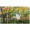DESIGN ART Designart - Maple Tree Canopy by Bridge - 4 Panels Photography Canvas Print