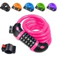 thumbnail image 1 of ShenMo Bike Lock (Pink), Bike Lock 120cm x 12mm Long, Cable Lock for Bike Scooter Motorcycles Bike Gate with 5 Digit Smart Code and Stroller Bike, Bike Lock Anti-Theft, 1 of 5