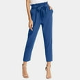 thumbnail image 2 of Sopiago Women's Cropped Paper Bag Waist Pants with Pockets Blue,2XL, 2 of 6