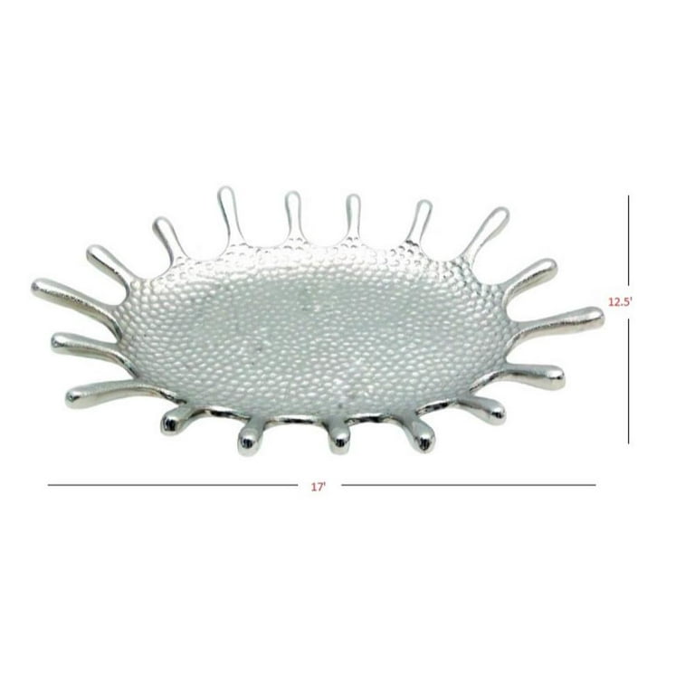 Silver Hammered Splash Design Serving Tray Silver Hammered Splash Design Serving Tray