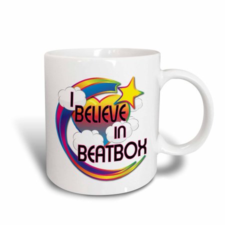 Design 24 Ounce Teapot - 3dRose I Believe In Beatbox Cute Believer Design, Ceramic Mug, 15-ounce