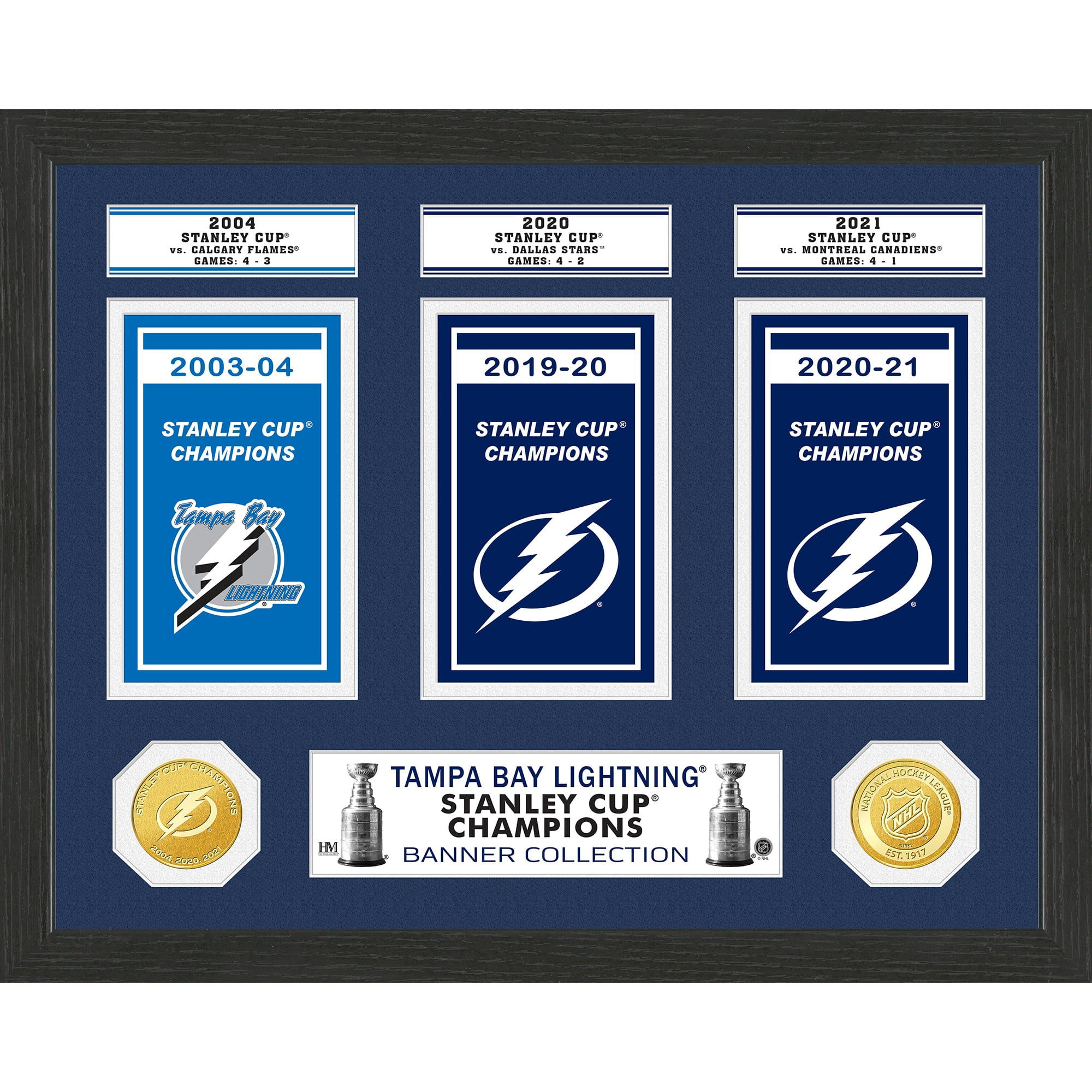 Highland Mint Tampa Bay Lightning 3Time Stanley Cup Champions 12'' x