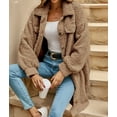 thumbnail image 6 of Women'S Teddy Fleece Coat-Plush Oversized Long Cardigan, Cozy Winter Fuzzy Outwear for Casual Style Brown L, 6 of 9