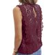 thumbnail image 3 of Blusa sin mangas informal transpirable con cuello en V y encaje para mujer para verano, 3 of 6